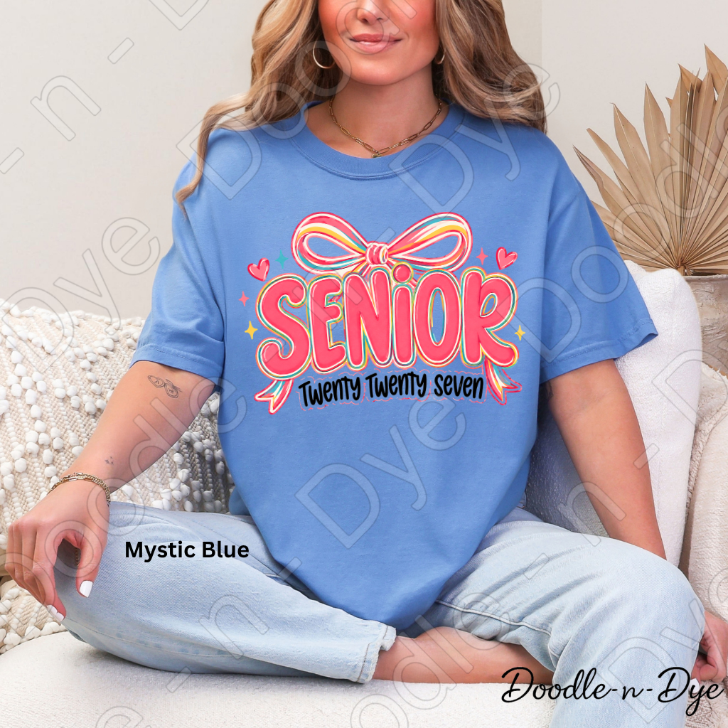 Senior 2027 Shirt Class of 2027 Comfort Colors® T-Shirt | Cute Coquette GO Senior Year Tee | Graduation Shirt | Senior Gift