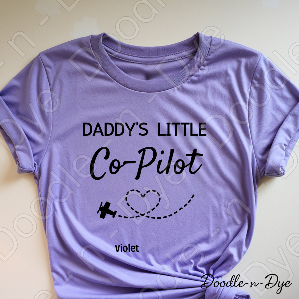 Youth Daddy's Little Co-Pilot Comfort Colors Tee, Father's Day Kids Shirt, Happy Father's Day Shirt, Daddy's Co Pilot Tee