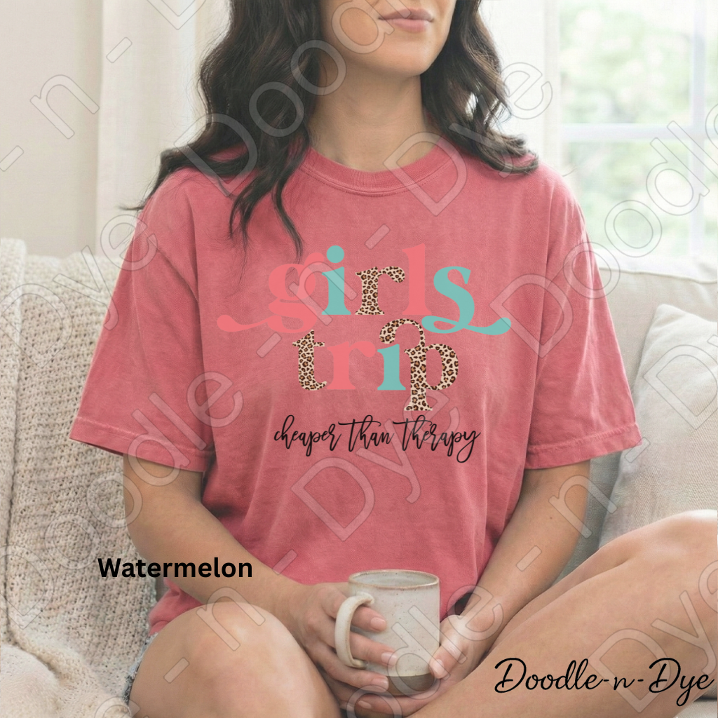 Girls Trip Shirt – Cheaper Than Therapy Comfort Colors Tee - Bachelorette Trip - Gift for Her
