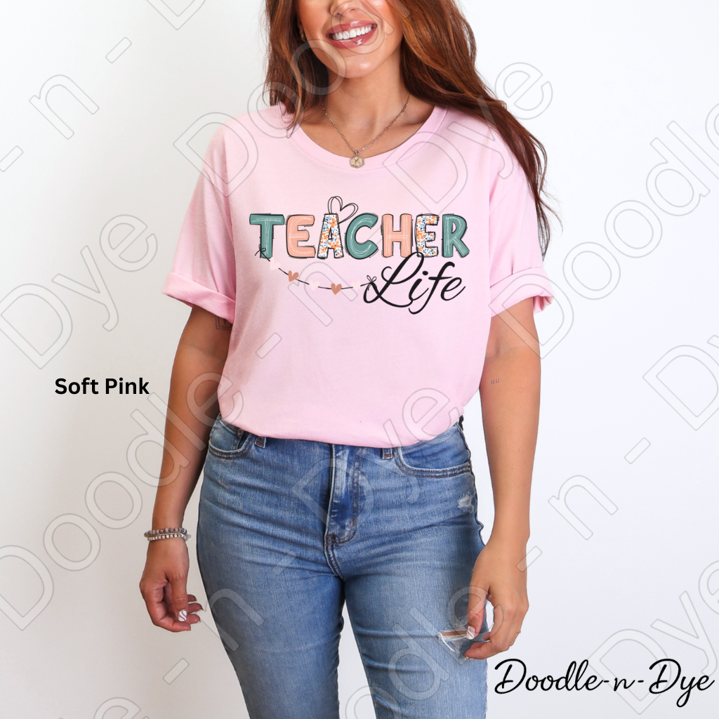 Teacher Life Shirt – Bella & Canvas Boho Teacher Tee - Teacher Appreciation Gift