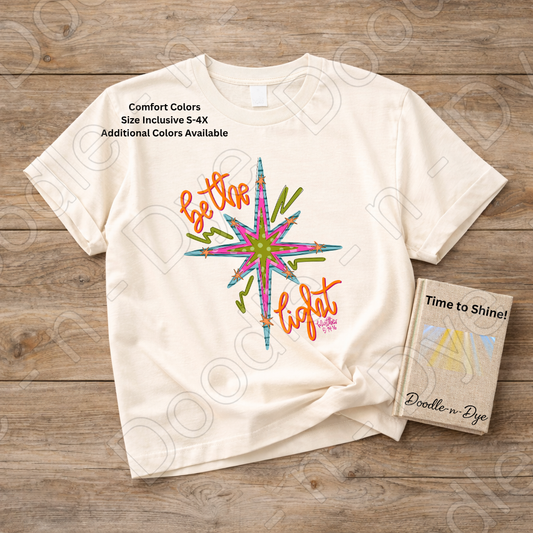 Be the Light Christian Shirt, Matthew 5:14-16 Tee, Retro Faith Shirt, Comfort Colors 1717, Colorful Christian Graphic Tee, Religious Inspirational Gift
