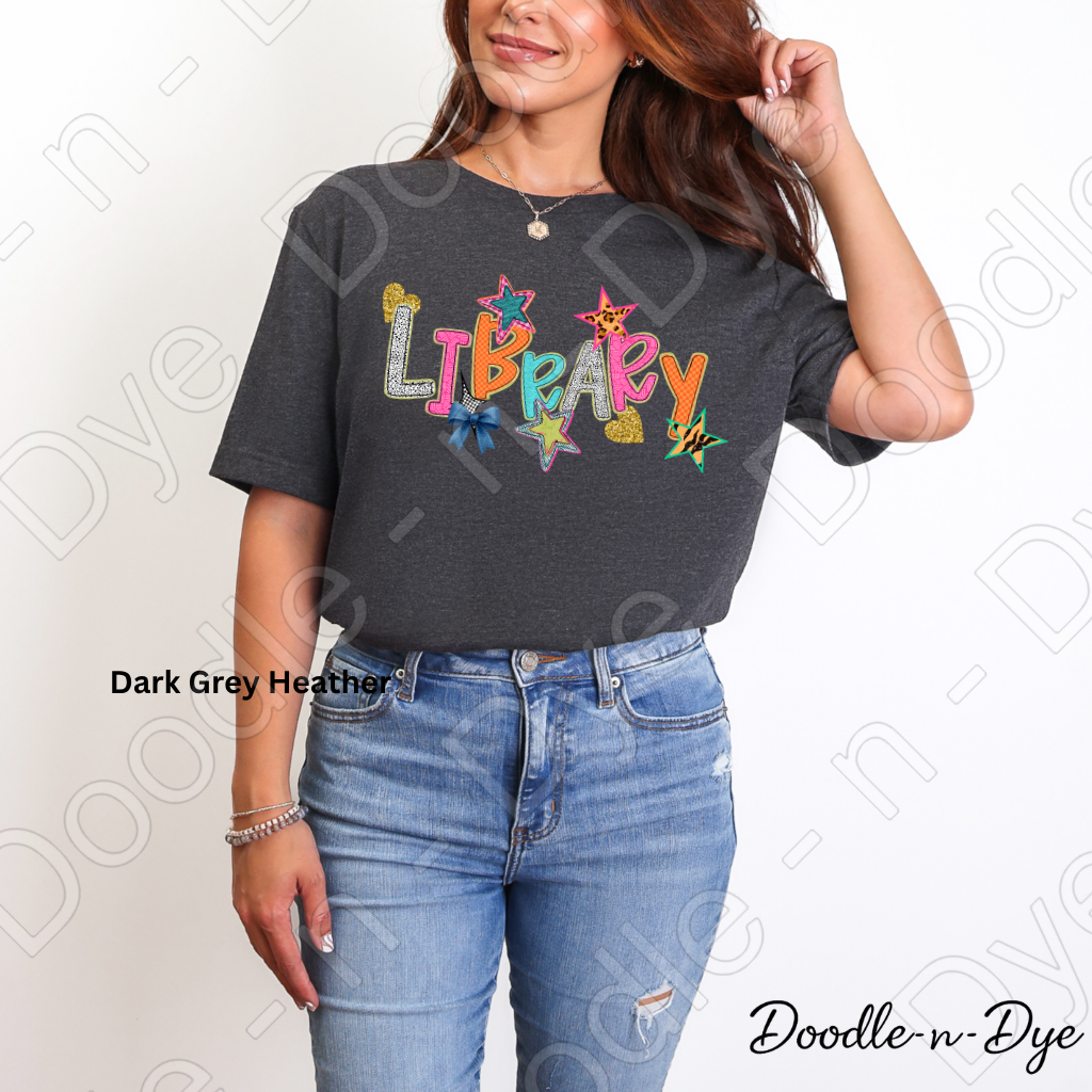 Library Bella and Canvas Tee, Back to School Teacher and Librarian Shirt, Meet‑the‑Teacher and Classroom Photos, Beginning of School Library Teacher Shirt, Gift for Librarians