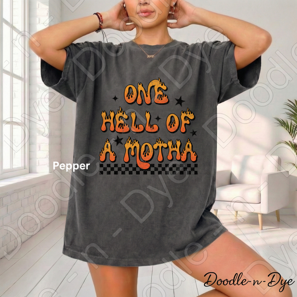 One Hell of a Motha Shirt | Funny Mama Tee | Sarcastic Mom Shirt | Comfort Colors 1717 | Spooky Season Mama Graphic Tee