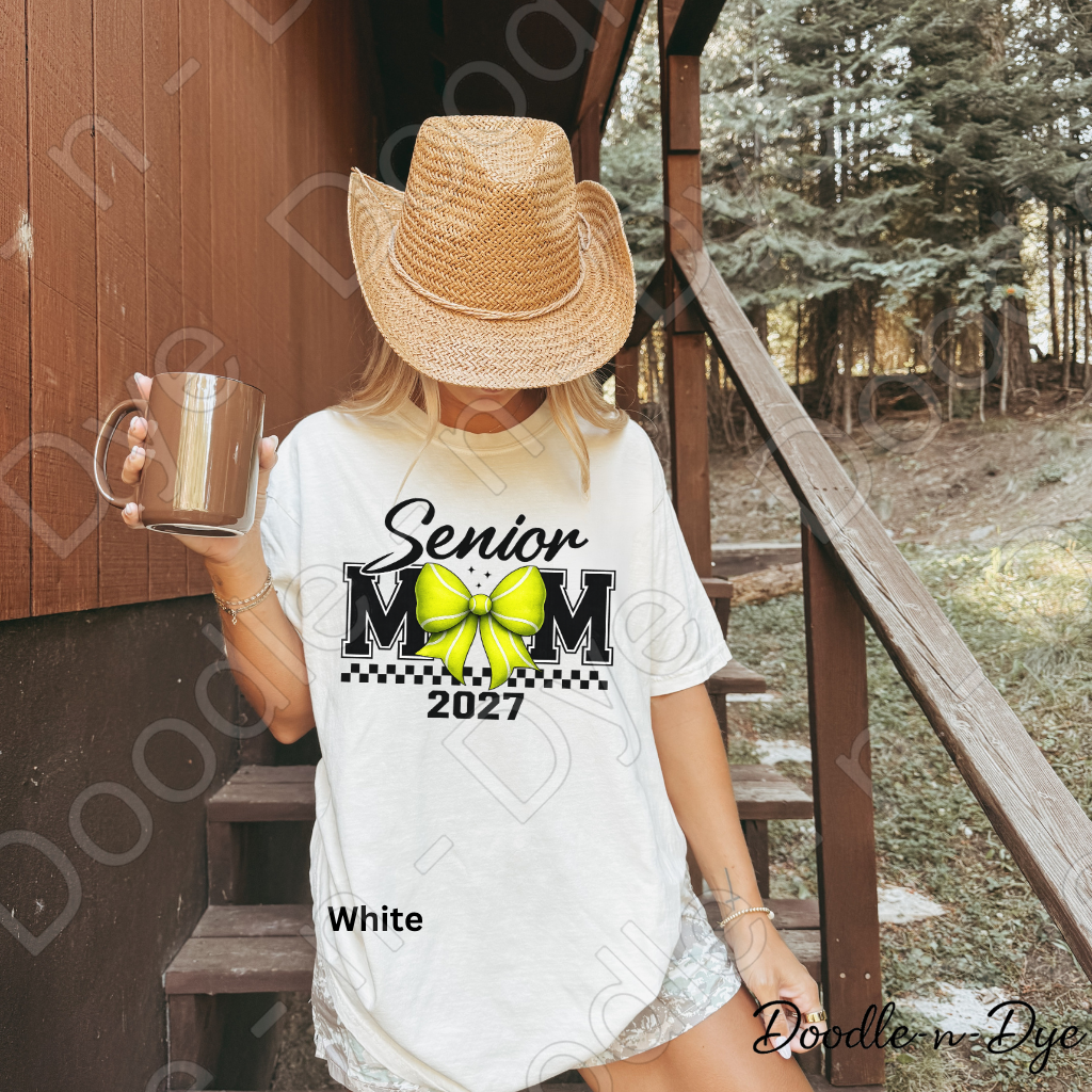 Senior 2027 Mom Comfort Colors Tee, Tennis Mom 2027 Shirt, Class of 2027 Senior Sports Mom Tee, Graduation Shirt