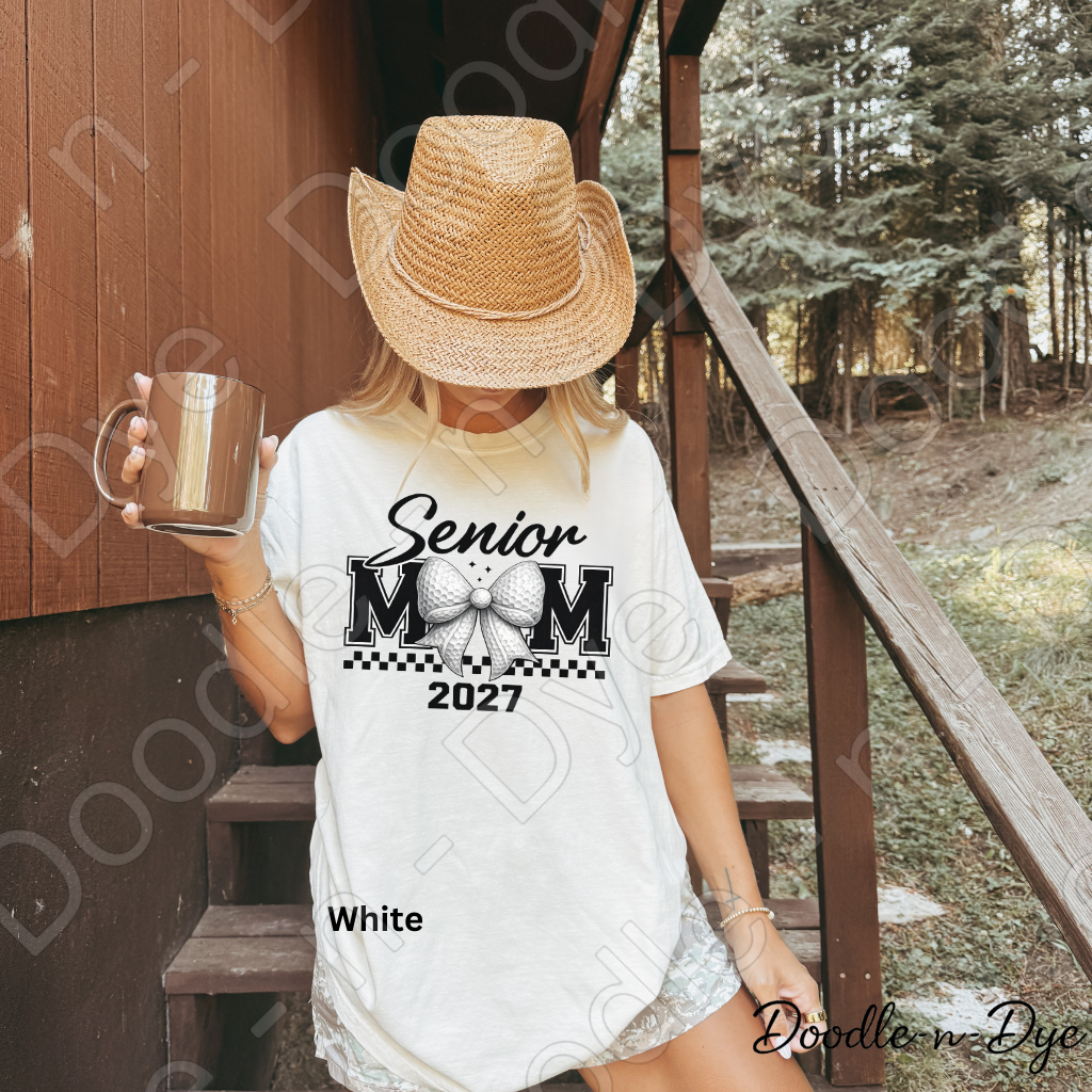Senior Golf Mom Comfort Colors Tee, Class of 2027 Golf Mom Shirt, Graduation Mom T-Shirt