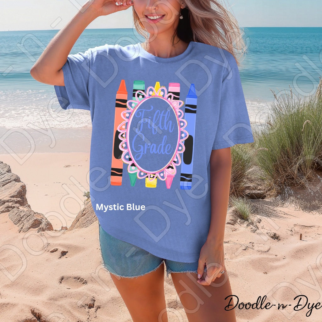 Fifth Grade Teacher Shirt, Fifth Grade Comfort Colors Teacher Tee, Grade Level Fifth Grade Teacher Shirt, Elementary Teacher Gift, Back to School Teacher Tee