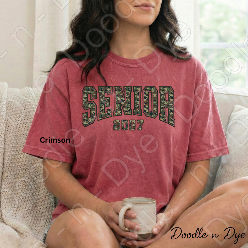 Senior 2027 Camo Shirt | Class of 2027 Comfort Colors® T-Shirt | Camouflage Senior Tee | Graduation Shirt | Senior Gift