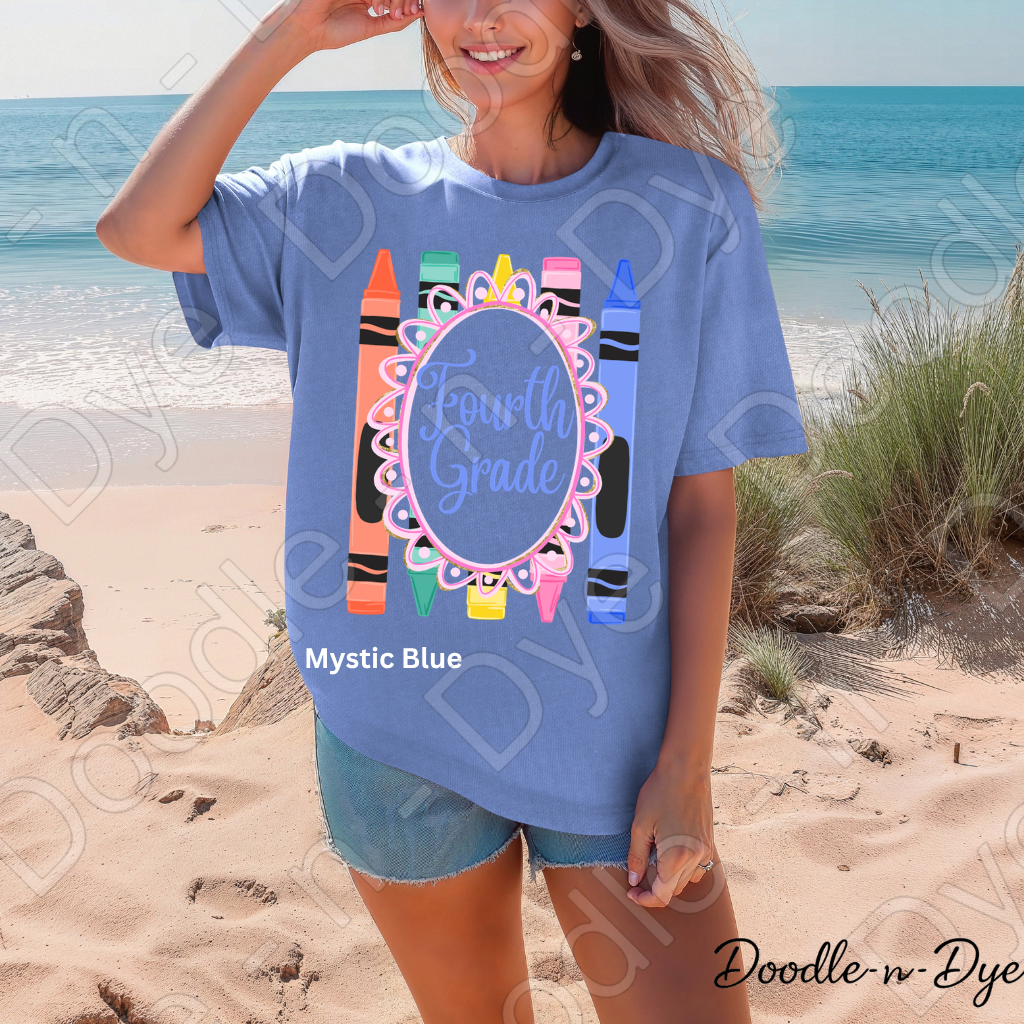 Fourth Grade Teacher Shirt, Fourth Grade Comfort Colors Teacher Tee, Grade Level Fourth Grade Teacher Shirt, Elementary Teacher Gift, Back to School Teacher Tee