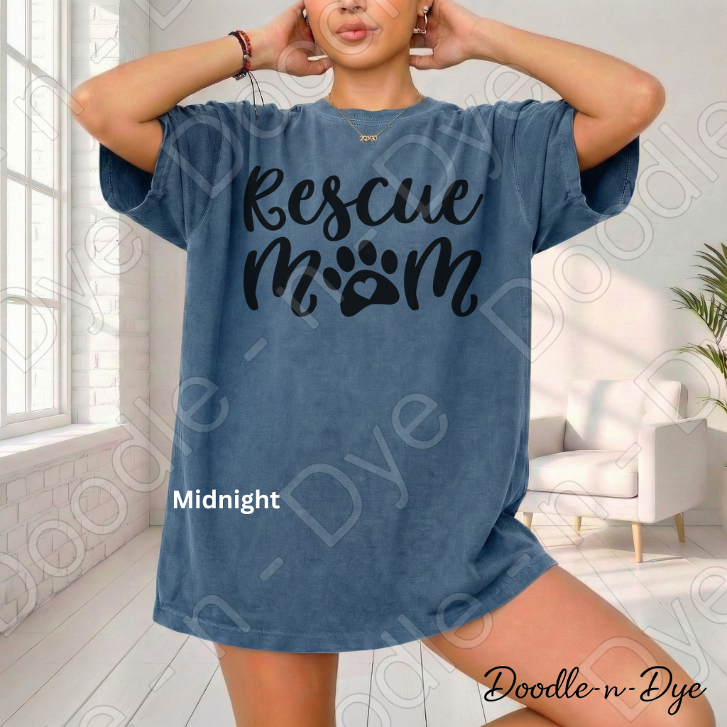 Rescue Mom Comfort Colors Tee, Animal Rescue Shirt, Animal Lover T-Shirt, Gift for Her