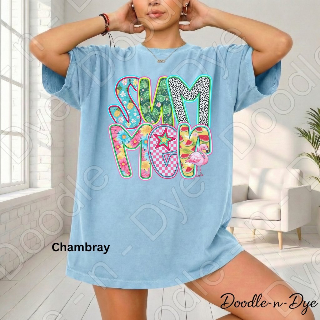 Summer Pattern Shirt – Colorful Comfort Colors Flamingo Tee - Gift for Her - Teacher Appreciation