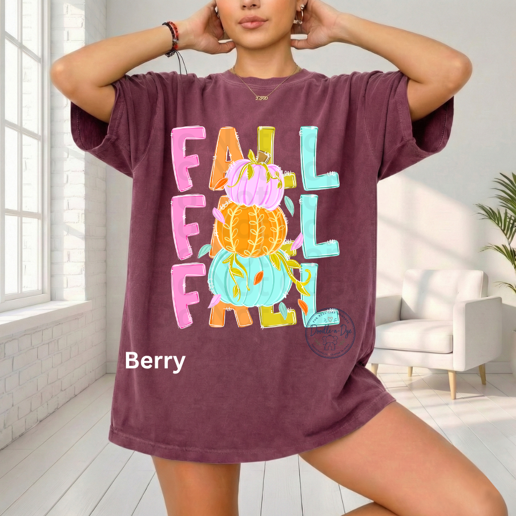 Colorful Fall Pumpkin Shirt | Bright Autumn Graphic Tee | Cute Pumpkin Shirt | Comfort Colors® 1717 Fall T-Shirt | Cozy Fall Outfit