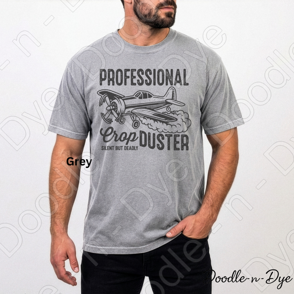 Funny Dad Shirt – Professional Crop Duster Comfort Colors Tee - Father's Day T-Shirt