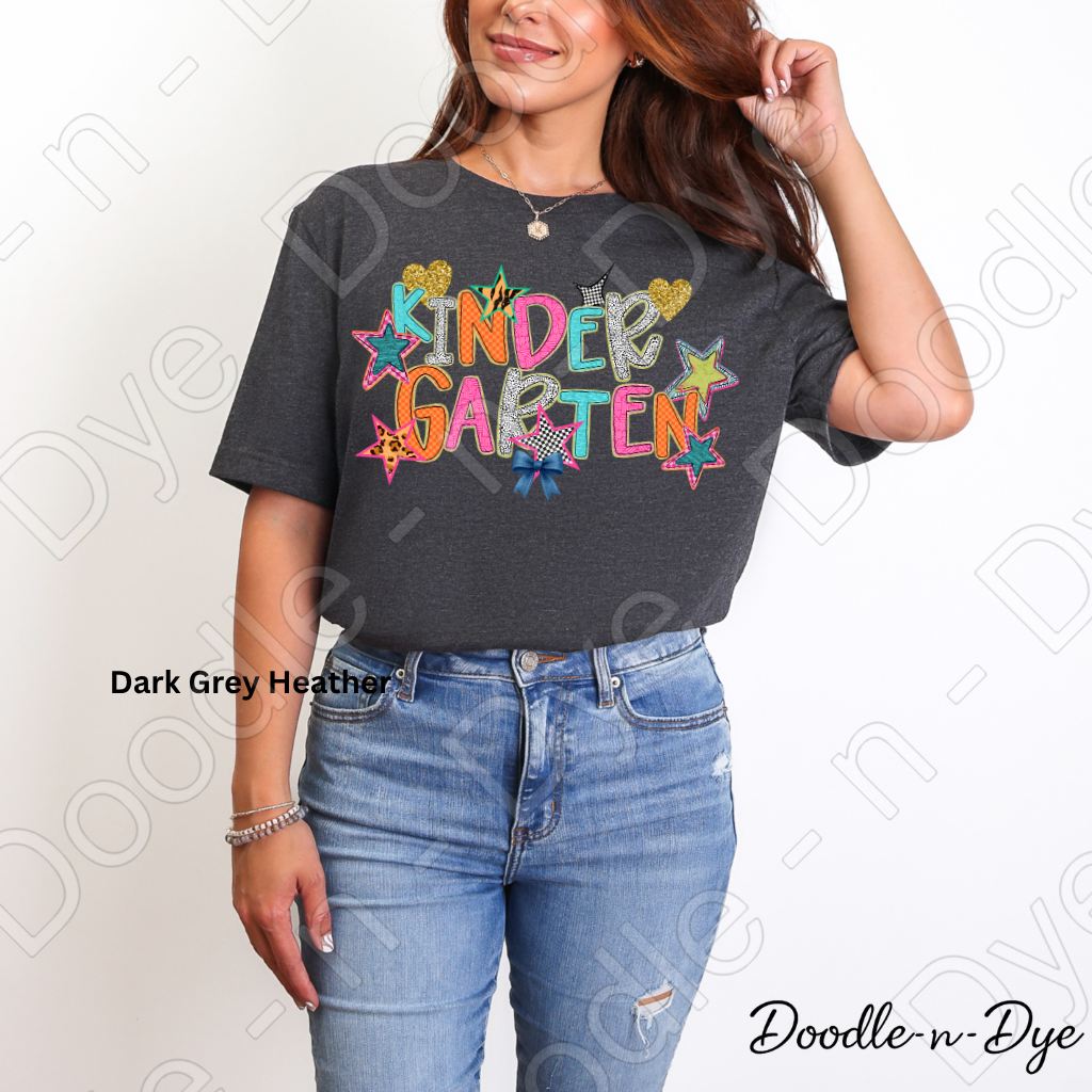 Kindergarten Teacher Bella & Canvas Tee, Back to School Teacher & Student Tee, Meet‑the‑Teacher & Classroom Photos, Beginning of School Kindergarten Teacher Shirt, Grade Level Gift for Teacher