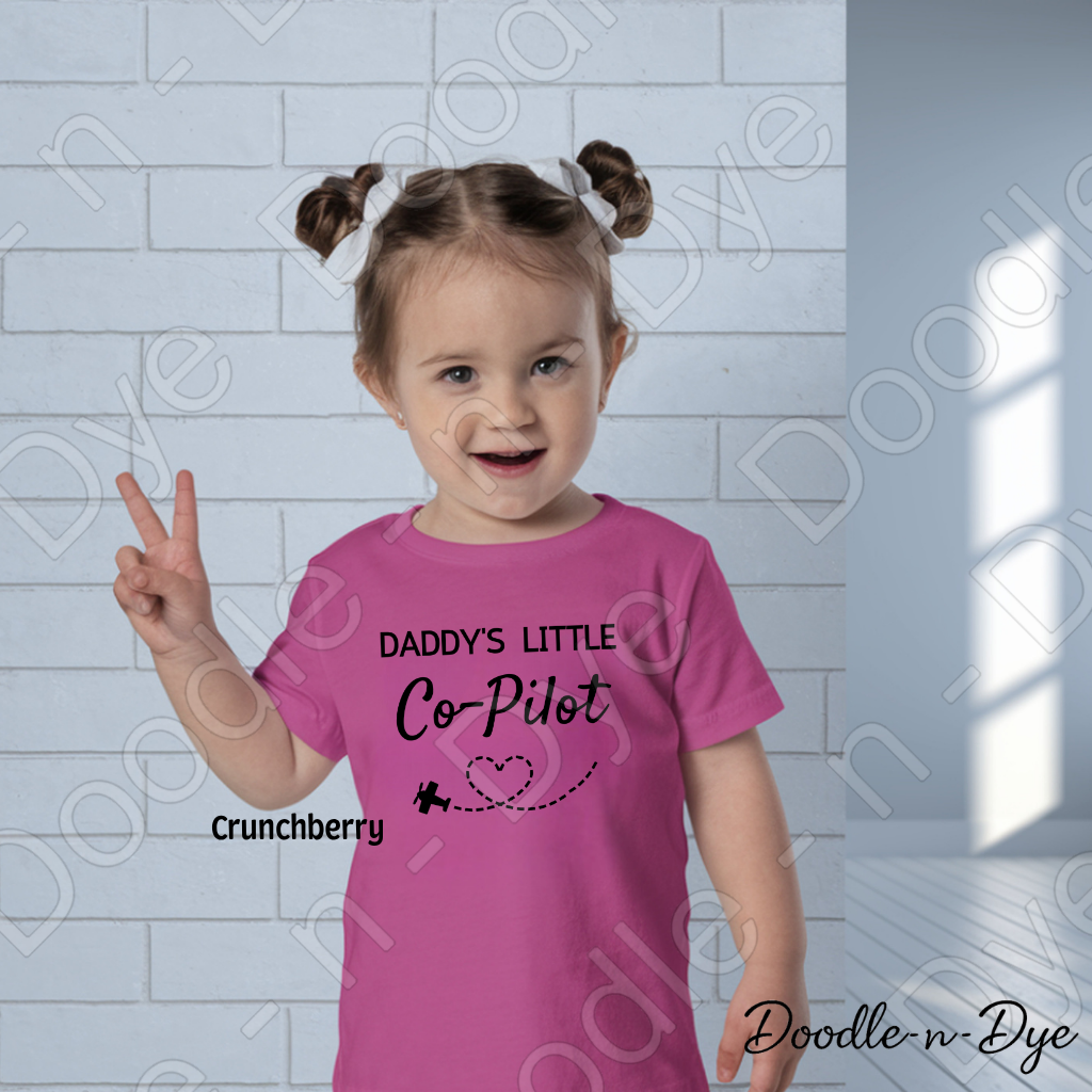 Youth Daddy's Little Co-Pilot Comfort Colors Tee, Father's Day Kids Shirt, Happy Father's Day Shirt, Daddy's Co Pilot Tee