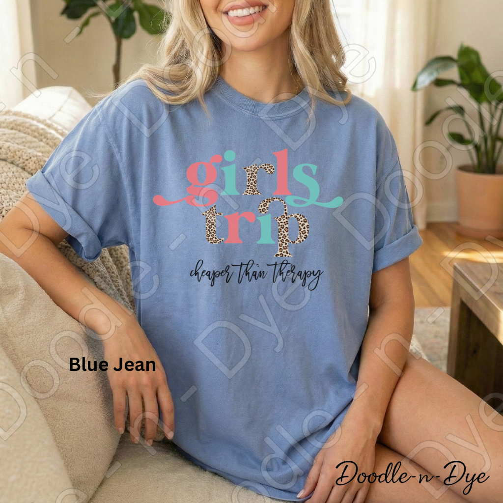 Girls Trip Shirt – Cheaper Than Therapy Comfort Colors Tee - Bachelorette Trip - Gift for Her
