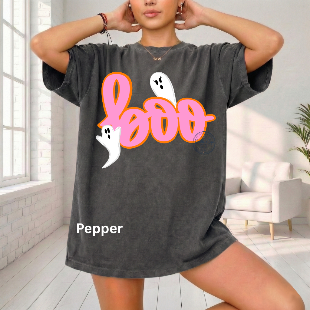 Boo Ghost Shirt | Comfort Colors® 1717 Halloween T-Shirt | Cute Ghost Graphic Tee | Spooky Season Shirt | Boutique Halloween Shirt, Fall Ghost Tee