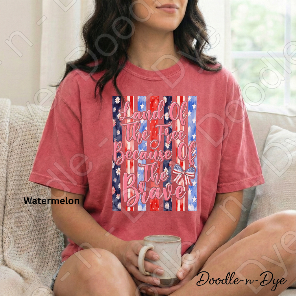 Land of the Free Because of the Brave Shirt – Comfort Colors Tee - July 4th T-Shirt, Independence Day Tshirt
