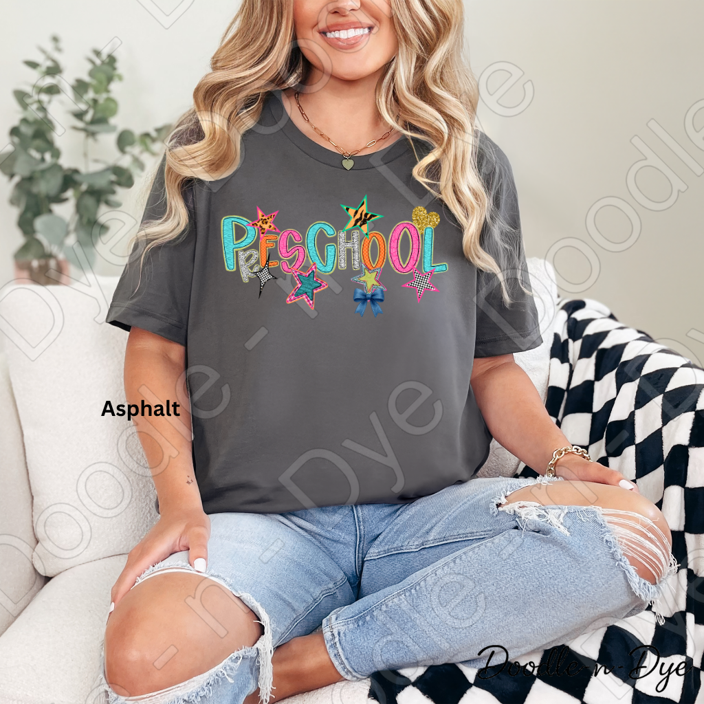 Preschool Teacher Bella & Canvas Tee, Back to School Teacher & Student Tee, Meet‑the‑Teacher & Classroom Photos, Beginning of School Preschool Teacher Shirt, Grade Level Gift for Teacher