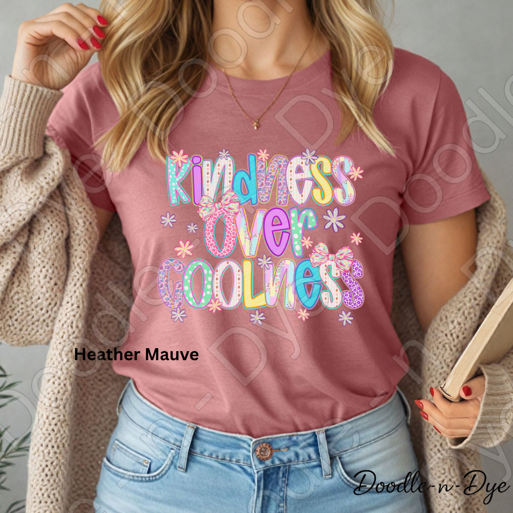 Inspirational Kindness Shirt, Bella & Canvas Tee, Kindness Over Coolness, Positive Message T-Shirt