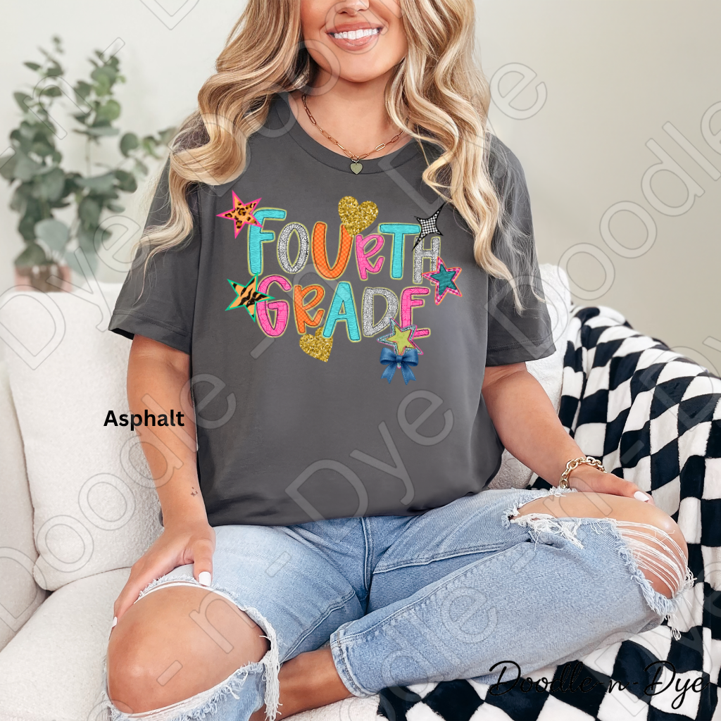 Fourth Grade Teacher Bella & Canvas Tee, Back to School Teacher & Student Tee, Meet‑the‑Teacher & Classroom Photos, Beginning of School Fourth Grade Teacher Shirt, Grade Level Gift for Teacher