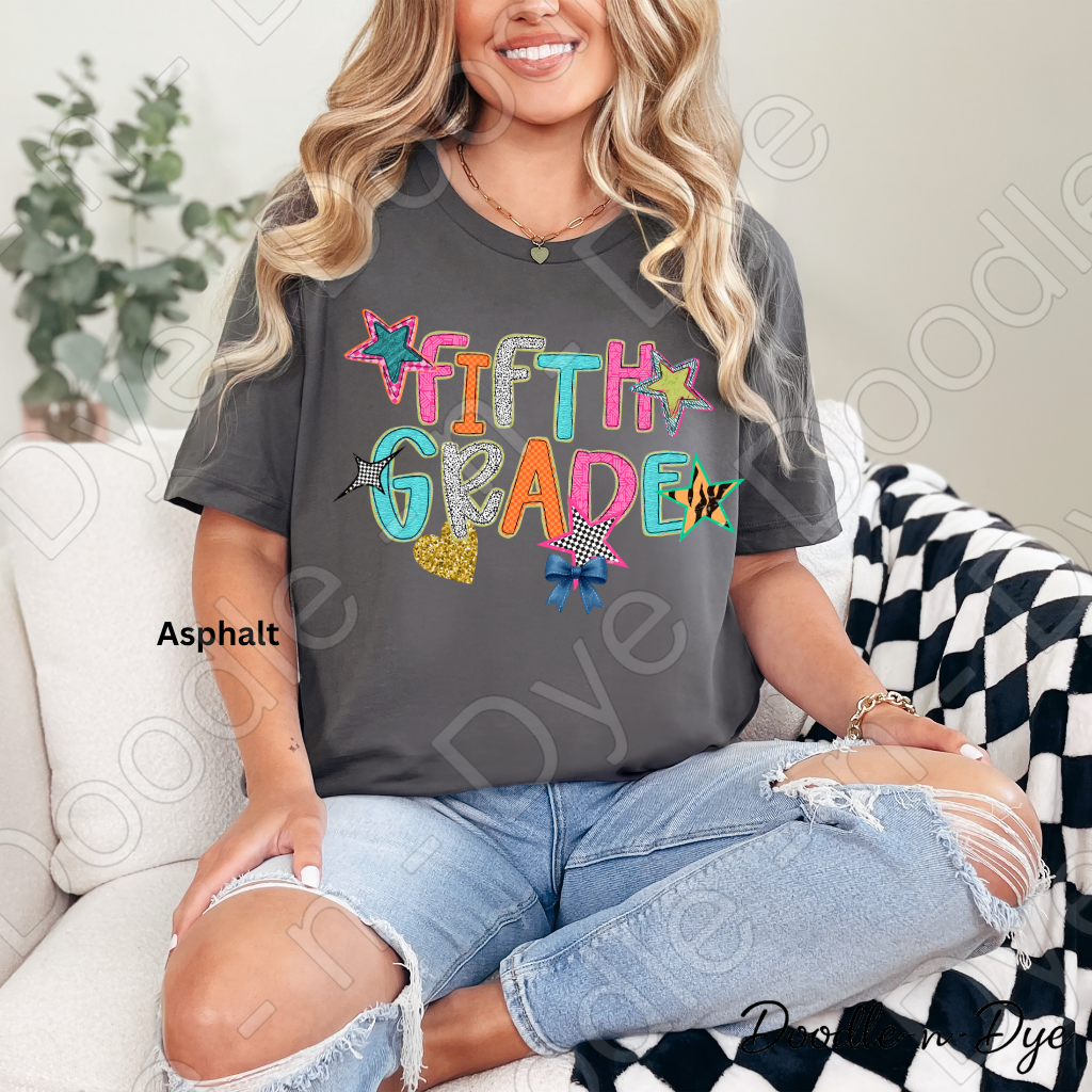 Fifth Grade Teacher Bella & Canvas Tee, Back to School Teacher & Student Tee, Meet‑the‑Teacher & Classroom Photos, Beginning of School Fifth Grade Teacher Shirt, Grade Level Gift for Teacher
