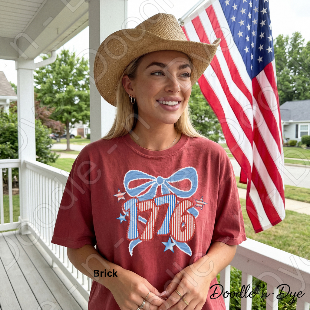 1776 Patriotic Shirt, USA 1776 Comfort Colors Tee, Fourth of July Shirt, America Coquette Bow Shirt, Patriotic Graphic Tee, Independence Day Shirt, 250th USA Anniversary