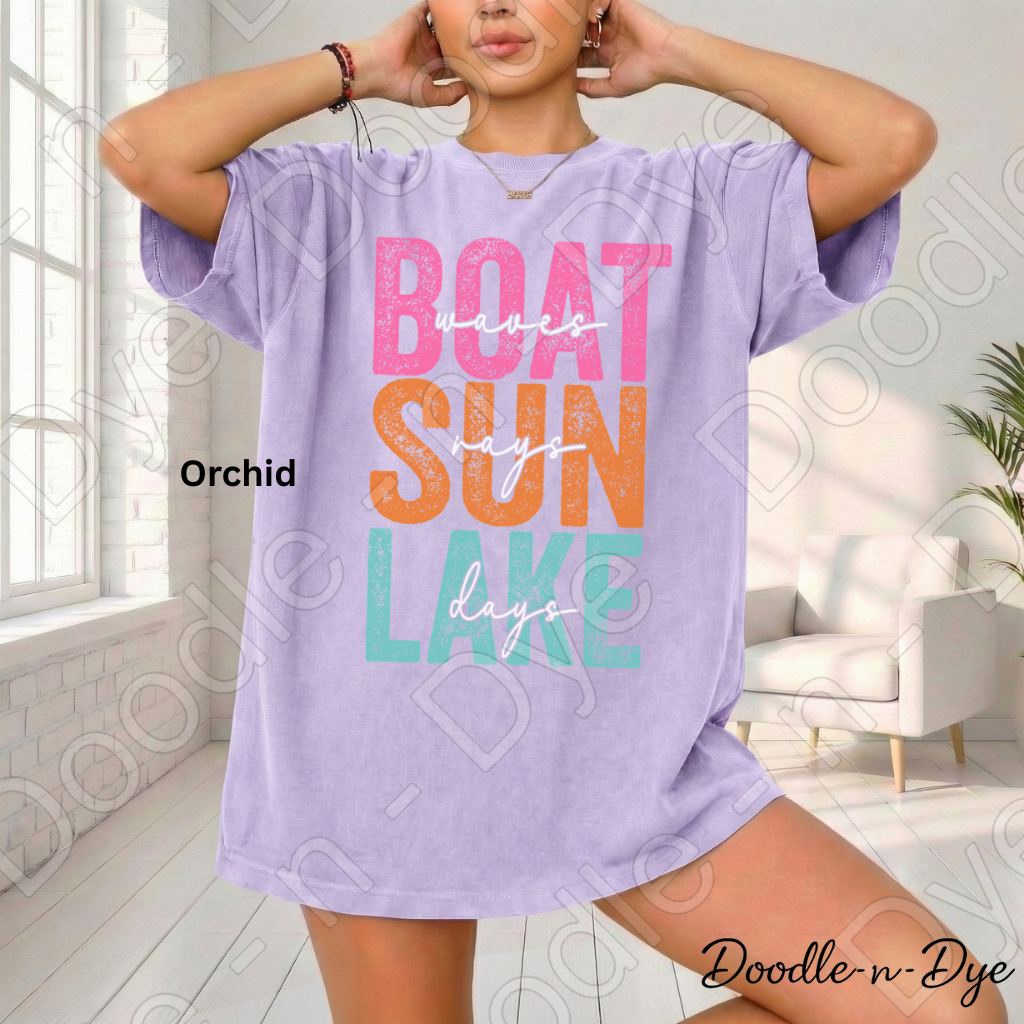 Boat Sun Lake Days Shirt – Comfort Colors Lake Day Tee - Summer Vacation Shirt - Girl's Trip