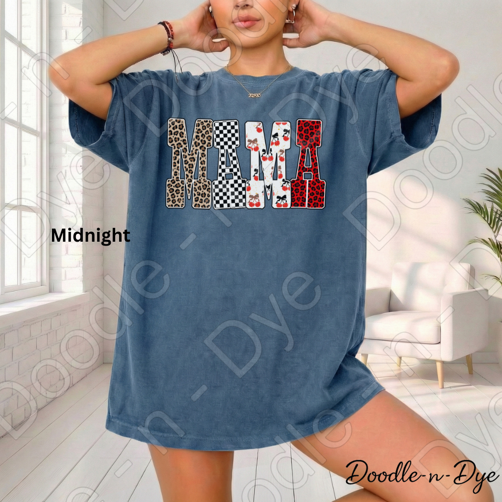 Mama Shirt – Comfort Colors 1717 Mixed Pattern Mom Tee - Mother's Day Gift for Mom