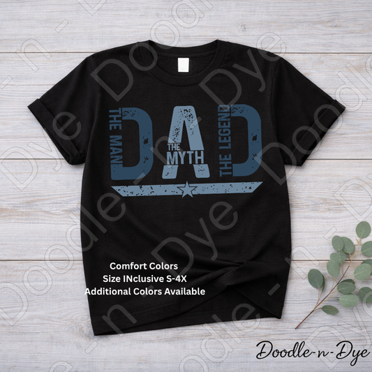 Father's Day Comfort Colors Tee, The Man The Myth The Legend Shirt, Father's Day Tee, Dad Legend Shirt, Gift for Him