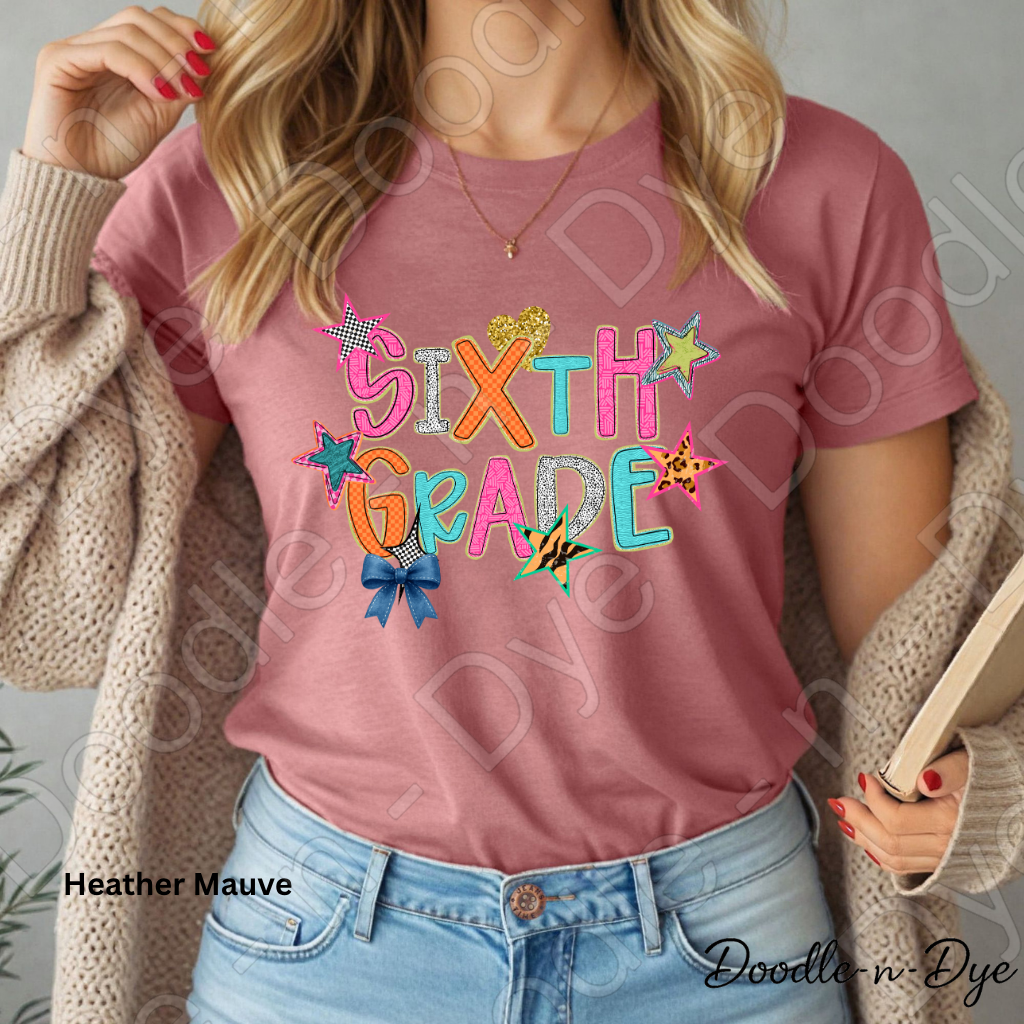 Sixth Grade Teacher Bella & Canvas Tee, Back to School Teacher & Student Tee, Meet‑the‑Teacher & Classroom Photos, Beginning of School Fifth Grade Teacher Shirt, Grade Level Gift for Teacher