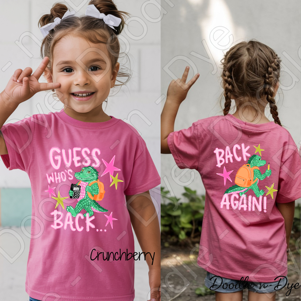 Kids Back to School Comfort Colors Tee, Guess Who’s Back Kids Back Again Shirt, First Day of School Shirt for Girls, First Day of School Photo Outfit, Fun Alligator Back‑Again Shirt