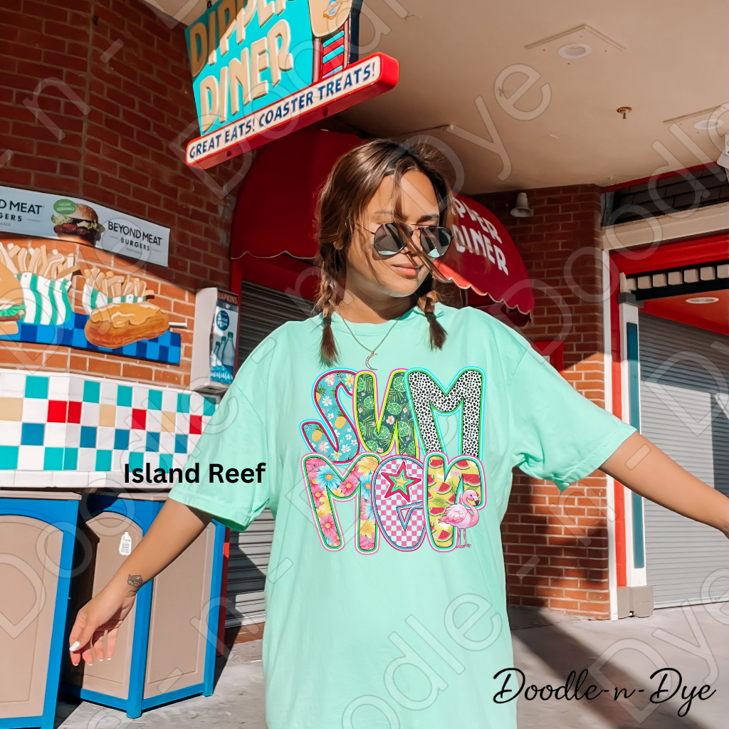 Summer Pattern Shirt – Colorful Comfort Colors Flamingo Tee - Gift for Her - Teacher Appreciation