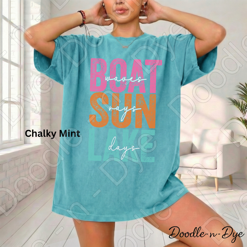 Boat Sun Lake Days Shirt – Comfort Colors Lake Day Tee - Summer Vacation Shirt - Girl's Trip