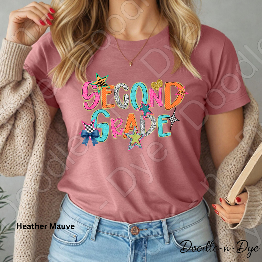 Second Grade Teacher Bella & Canvas Tee, Back to School Teacher & Student Tee, Meet‑the‑Teacher & Classroom Photos, Beginning of School Second Grade Teacher Shirt, Grade Level Gift for Teacher