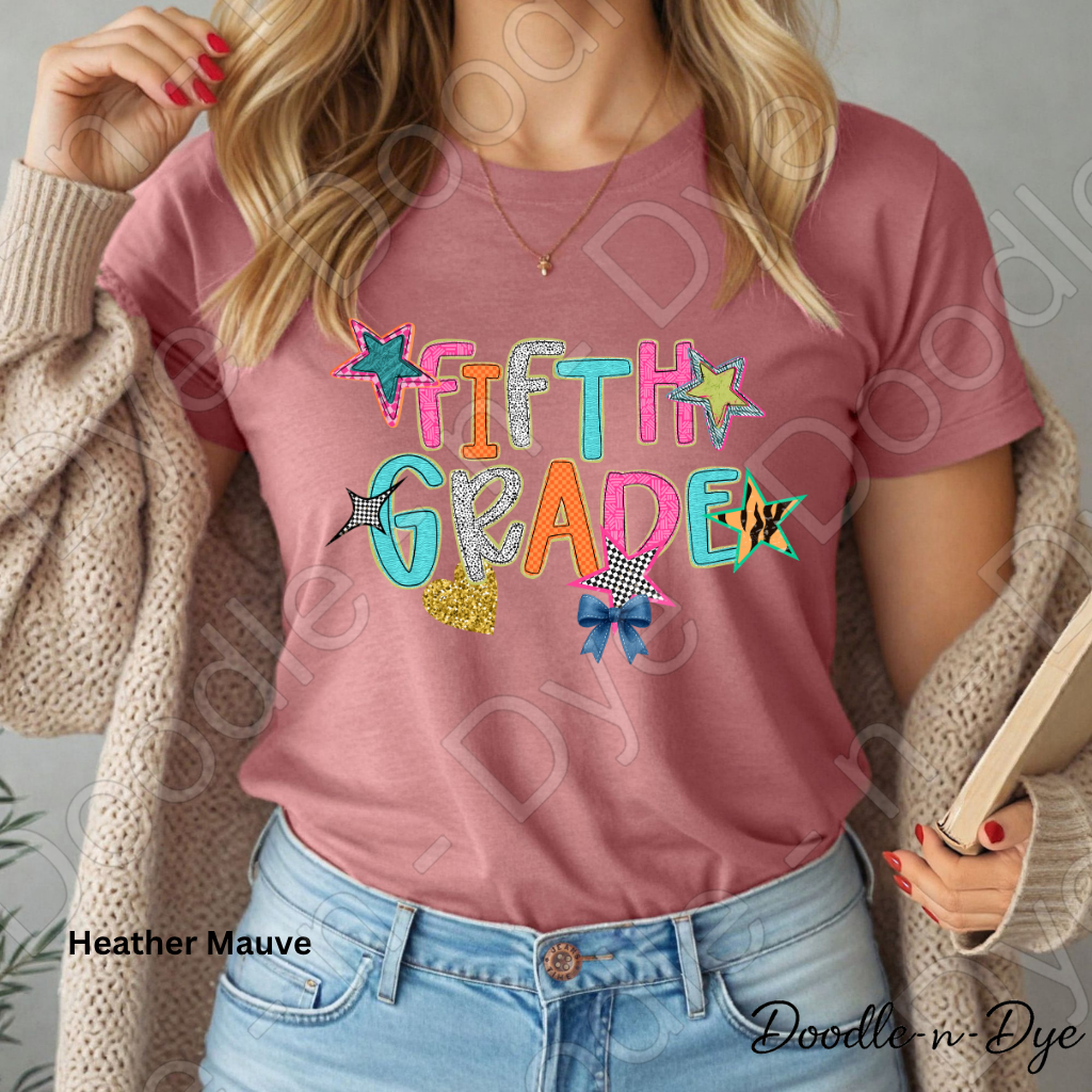 Fifth Grade Teacher Bella & Canvas Tee, Back to School Teacher & Student Tee, Meet‑the‑Teacher & Classroom Photos, Beginning of School Fifth Grade Teacher Shirt, Grade Level Gift for Teacher