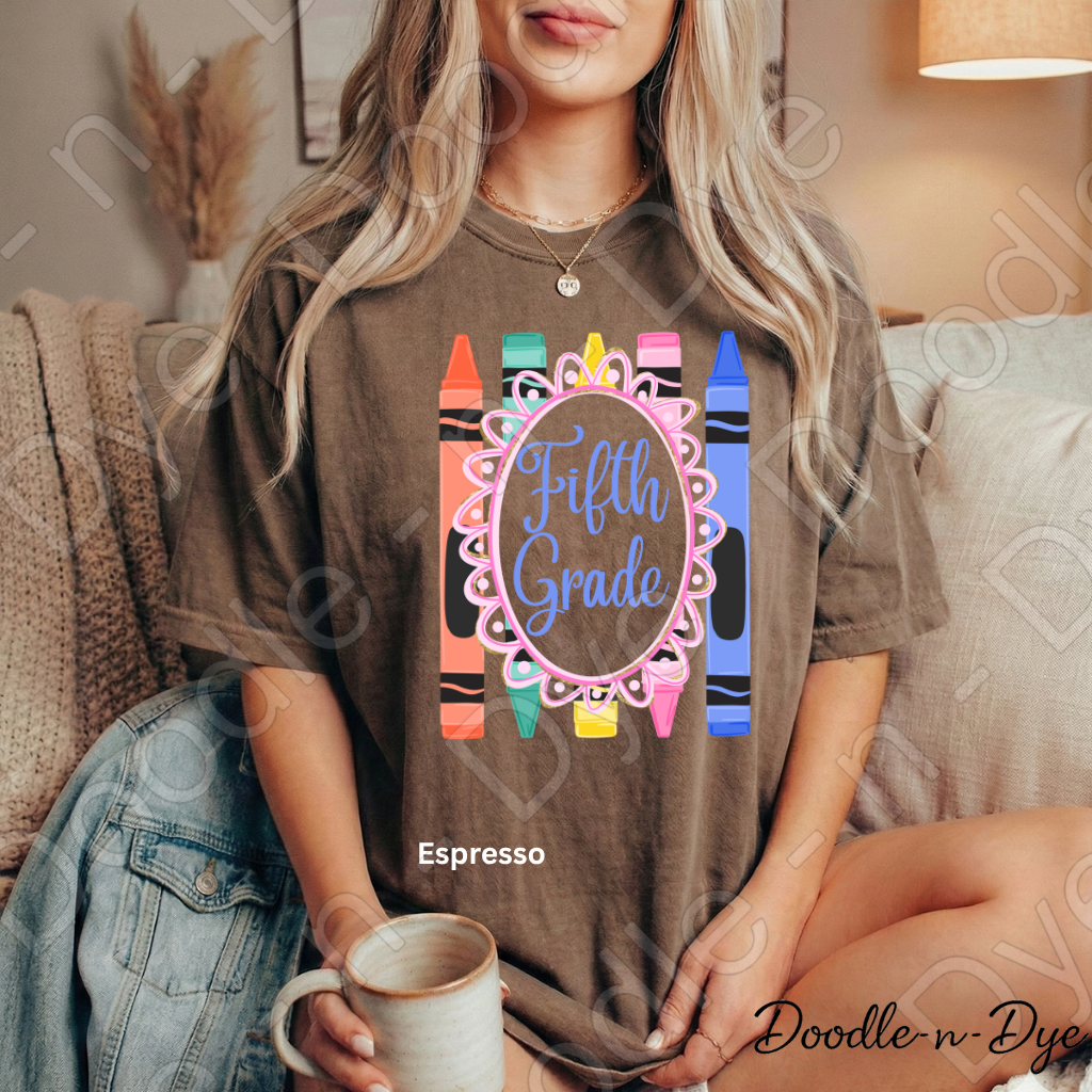 Fifth Grade Teacher Shirt, Fifth Grade Comfort Colors Teacher Tee, Grade Level Fifth Grade Teacher Shirt, Elementary Teacher Gift, Back to School Teacher Tee