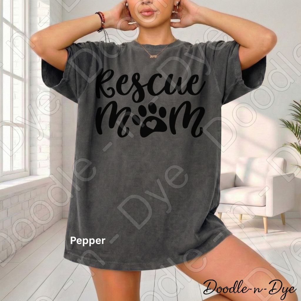 Rescue Mom Comfort Colors Tee, Animal Rescue Shirt, Animal Lover T-Shirt, Gift for Her