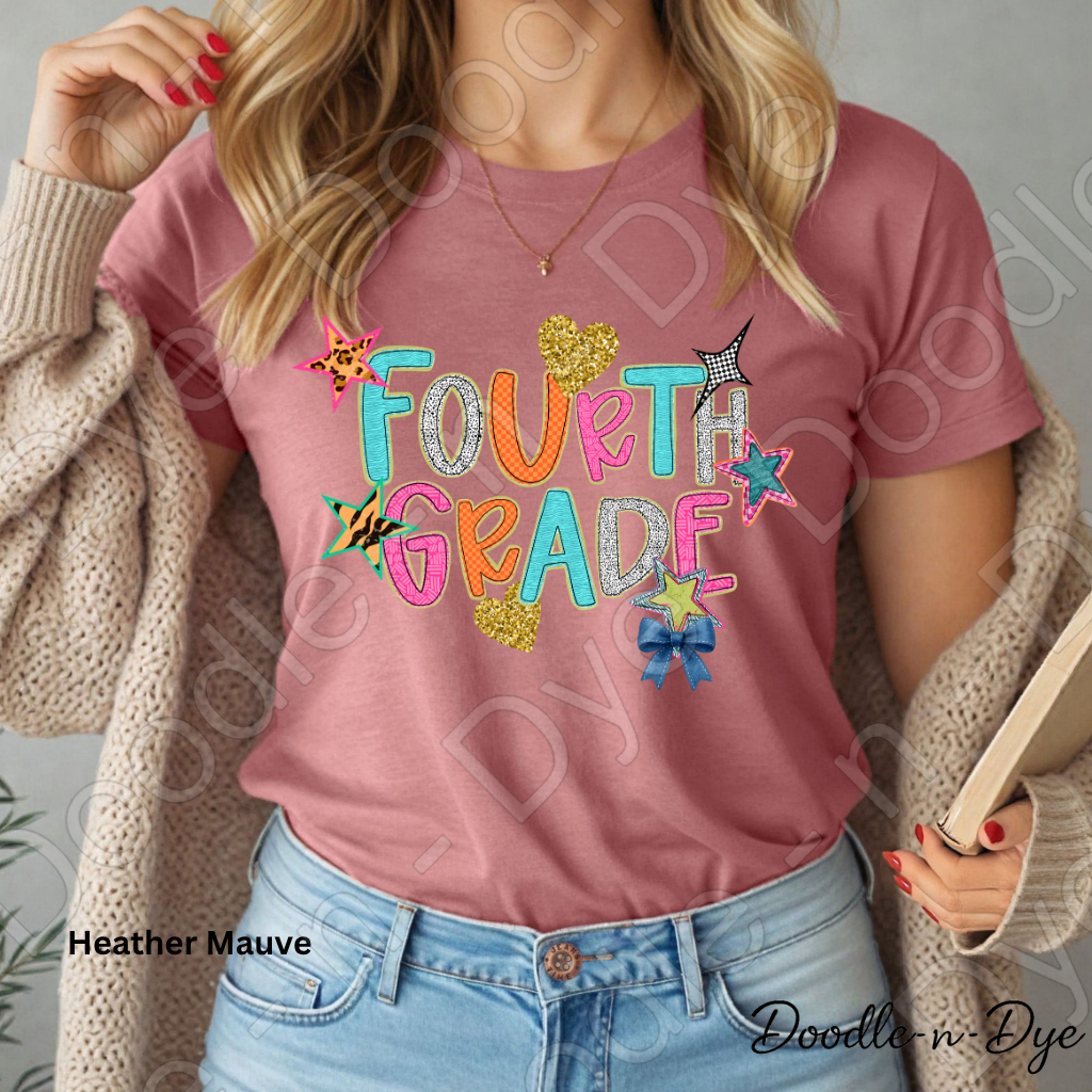 Fourth Grade Teacher Bella & Canvas Tee, Back to School Teacher & Student Tee, Meet‑the‑Teacher & Classroom Photos, Beginning of School Fourth Grade Teacher Shirt, Grade Level Gift for Teacher