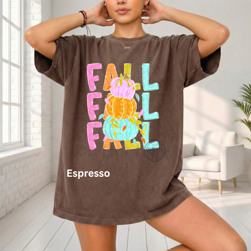 Colorful Fall Pumpkin Shirt | Bright Autumn Graphic Tee | Cute Pumpkin Shirt | Comfort Colors® 1717 Fall T-Shirt | Cozy Fall Outfit