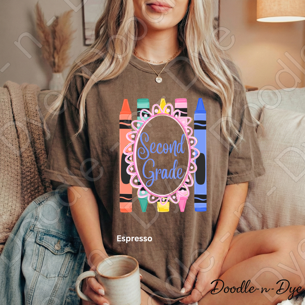 Second Grade Teacher Shirt, Second Grade Comfort Colors Teacher Tee, Grade Level Second Grade Teacher Shirt, Elementary Teacher Gift, Back to School Teacher Tee
