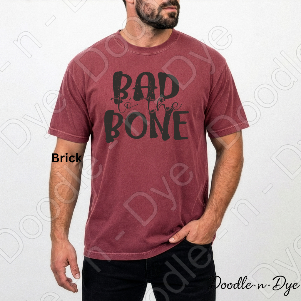 Bad to the Bone Halloween Shirt | Funny Skeleton Comfort Colors® T-Shirt | Cute Spooky Season Graphic Tee | Halloween Pun Unisex Shirt