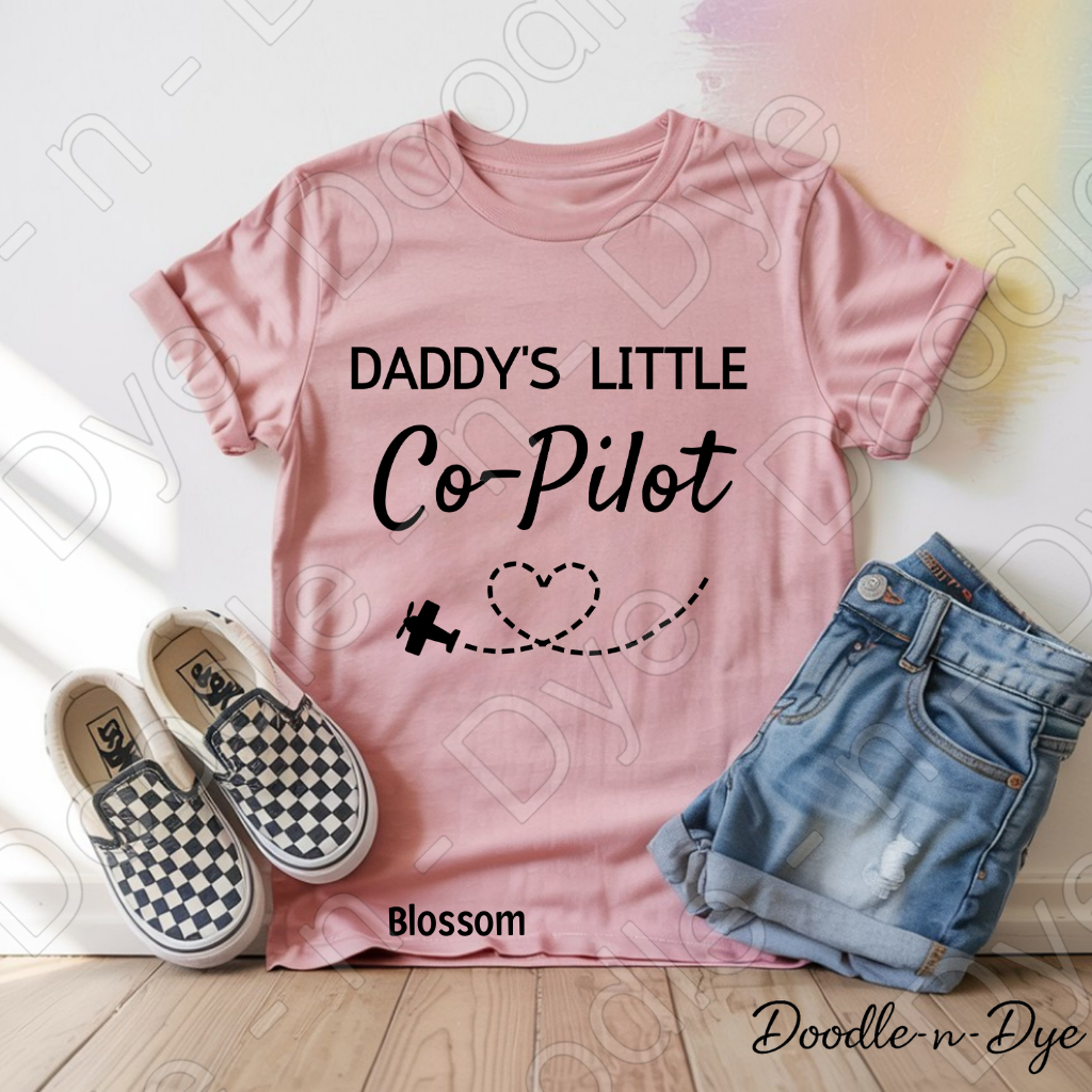 Youth Daddy's Little Co-Pilot Comfort Colors Tee, Father's Day Kids Shirt, Happy Father's Day Shirt, Daddy's Co Pilot Tee