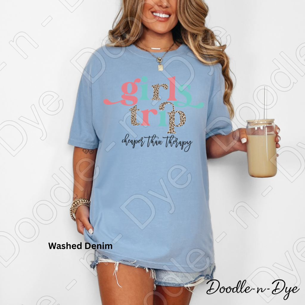 Girls Trip Shirt – Cheaper Than Therapy Comfort Colors Tee - Bachelorette Trip - Gift for Her
