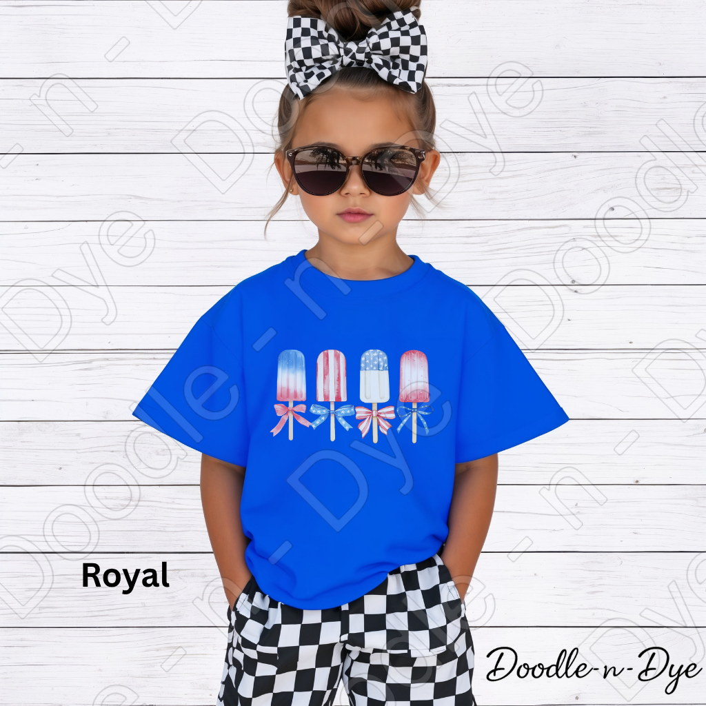 Youth Patriotic Popsicle Shirt – Red White Blue Summer Tee - July 4th T-Shirt