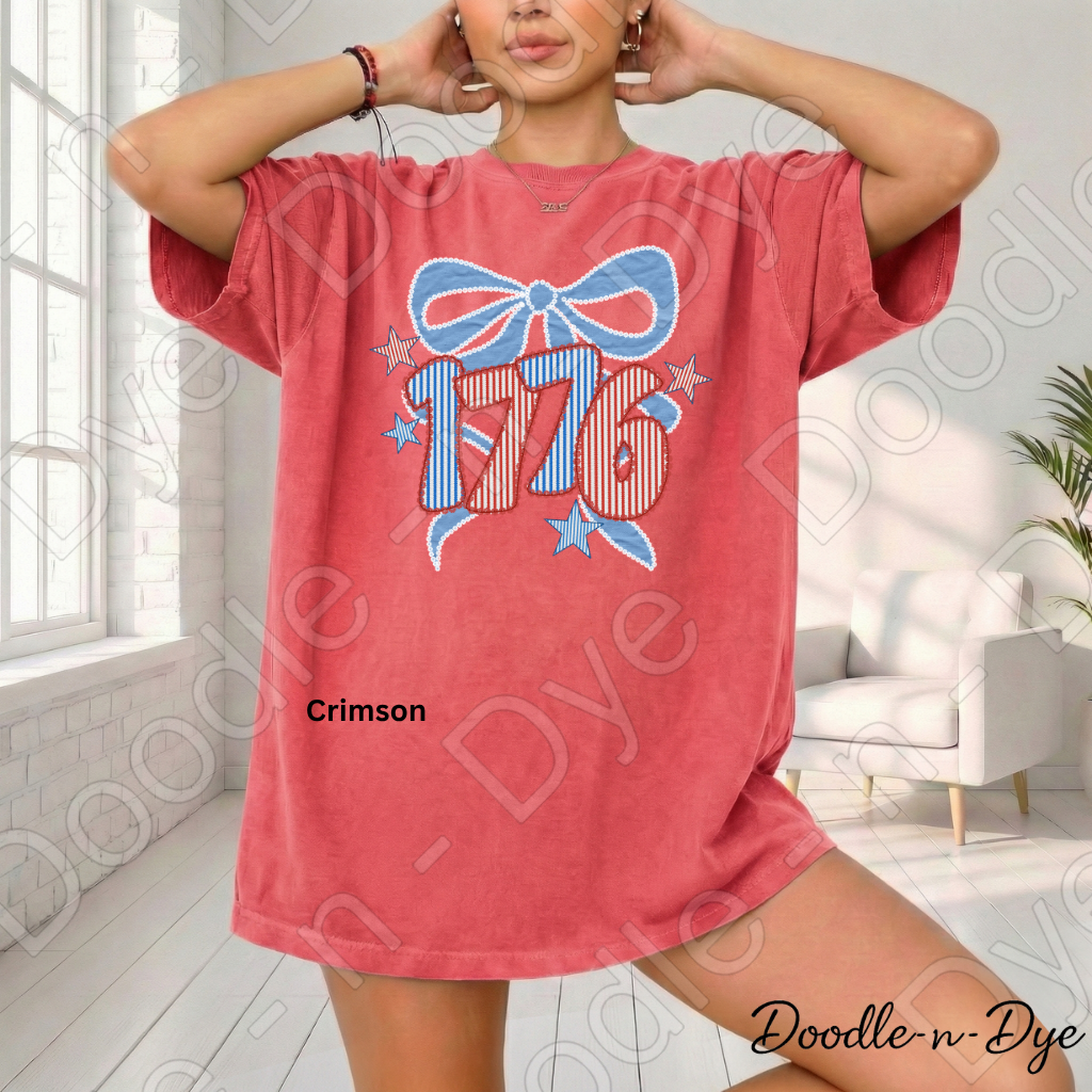 1776 Patriotic Shirt, USA 1776 Comfort Colors Tee, Fourth of July Shirt, America Coquette Bow Shirt, Patriotic Graphic Tee, Independence Day Shirt, 250th USA Anniversary