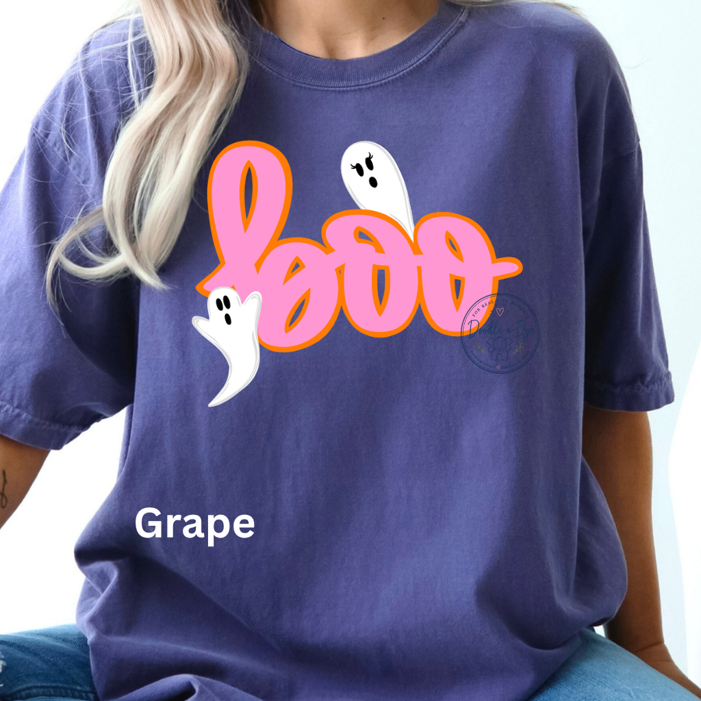 Boo Ghost Shirt | Comfort Colors® 1717 Halloween T-Shirt | Cute Ghost Graphic Tee | Spooky Season Shirt | Boutique Halloween Shirt, Fall Ghost Tee