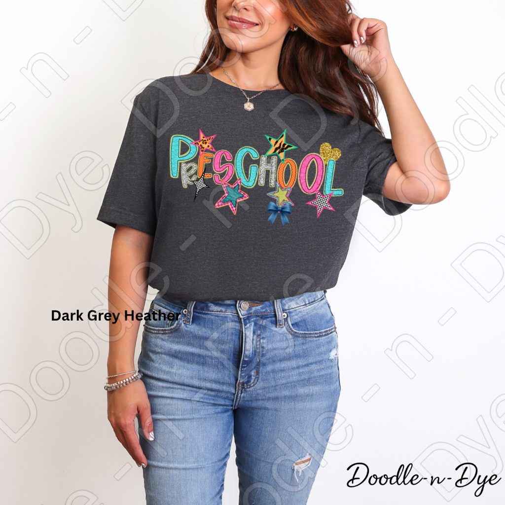 Preschool Teacher Bella & Canvas Tee, Back to School Teacher & Student Tee, Meet‑the‑Teacher & Classroom Photos, Beginning of School Preschool Teacher Shirt, Grade Level Gift for Teacher