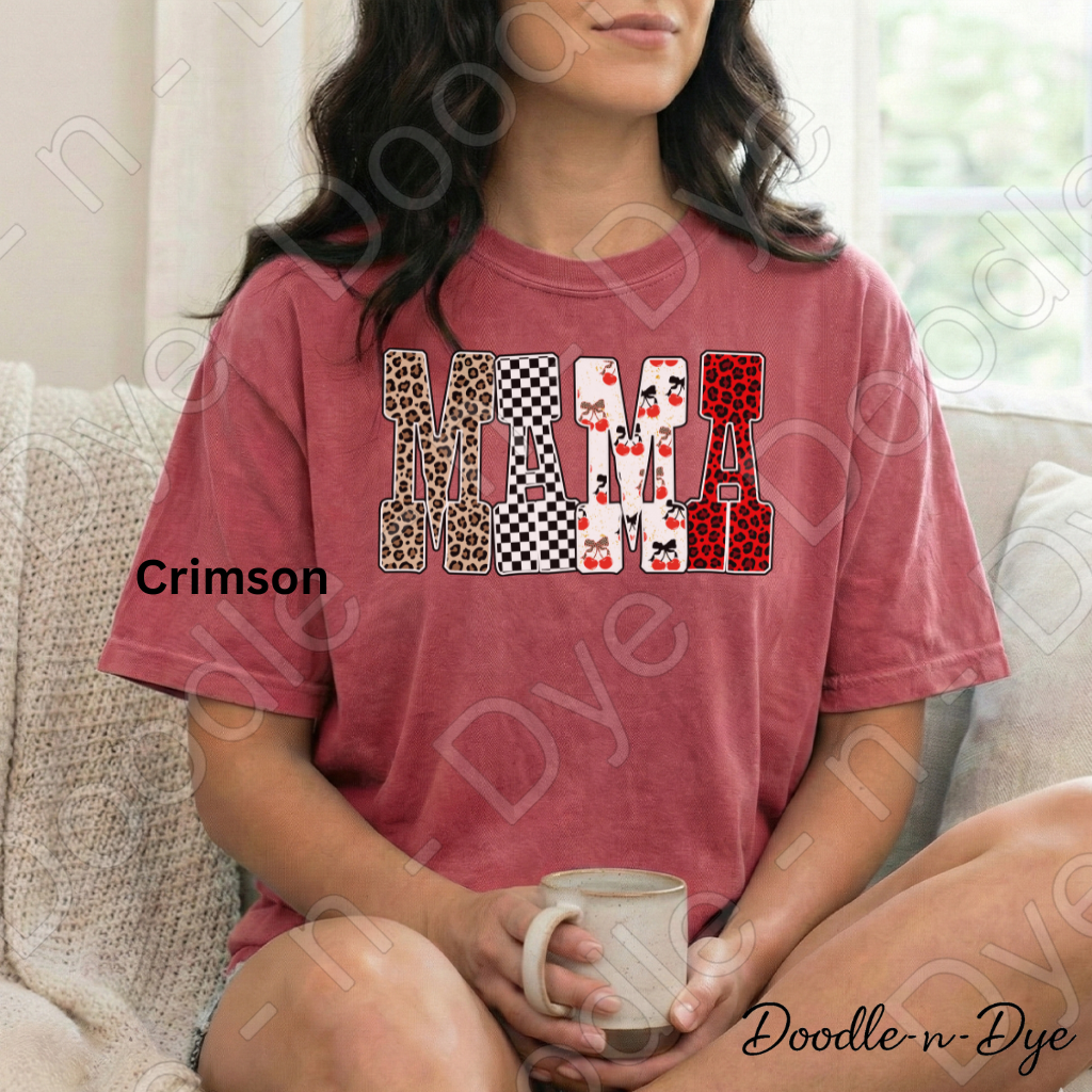 Mama Shirt – Comfort Colors 1717 Mixed Pattern Mom Tee - Mother's Day Gift for Mom