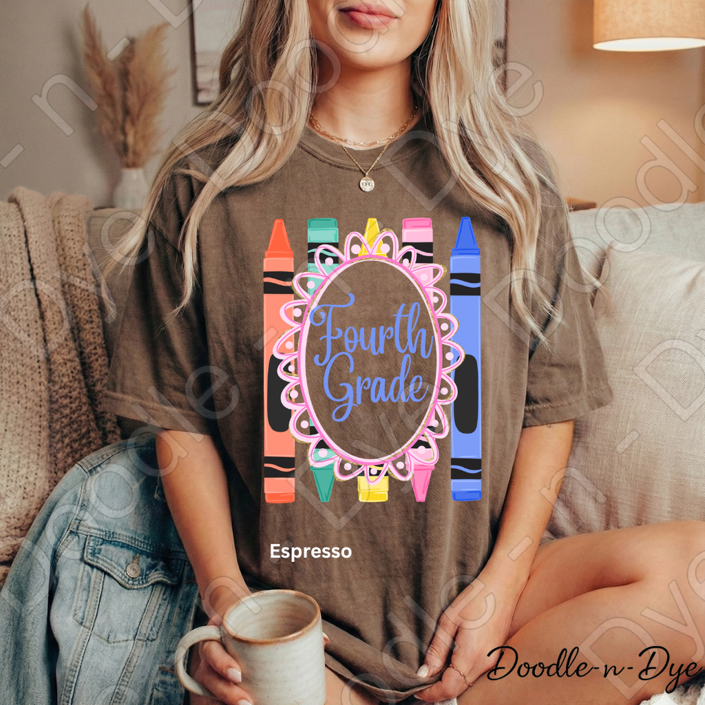 Fourth Grade Teacher Shirt, Fourth Grade Comfort Colors Teacher Tee, Grade Level Fourth Grade Teacher Shirt, Elementary Teacher Gift, Back to School Teacher Tee