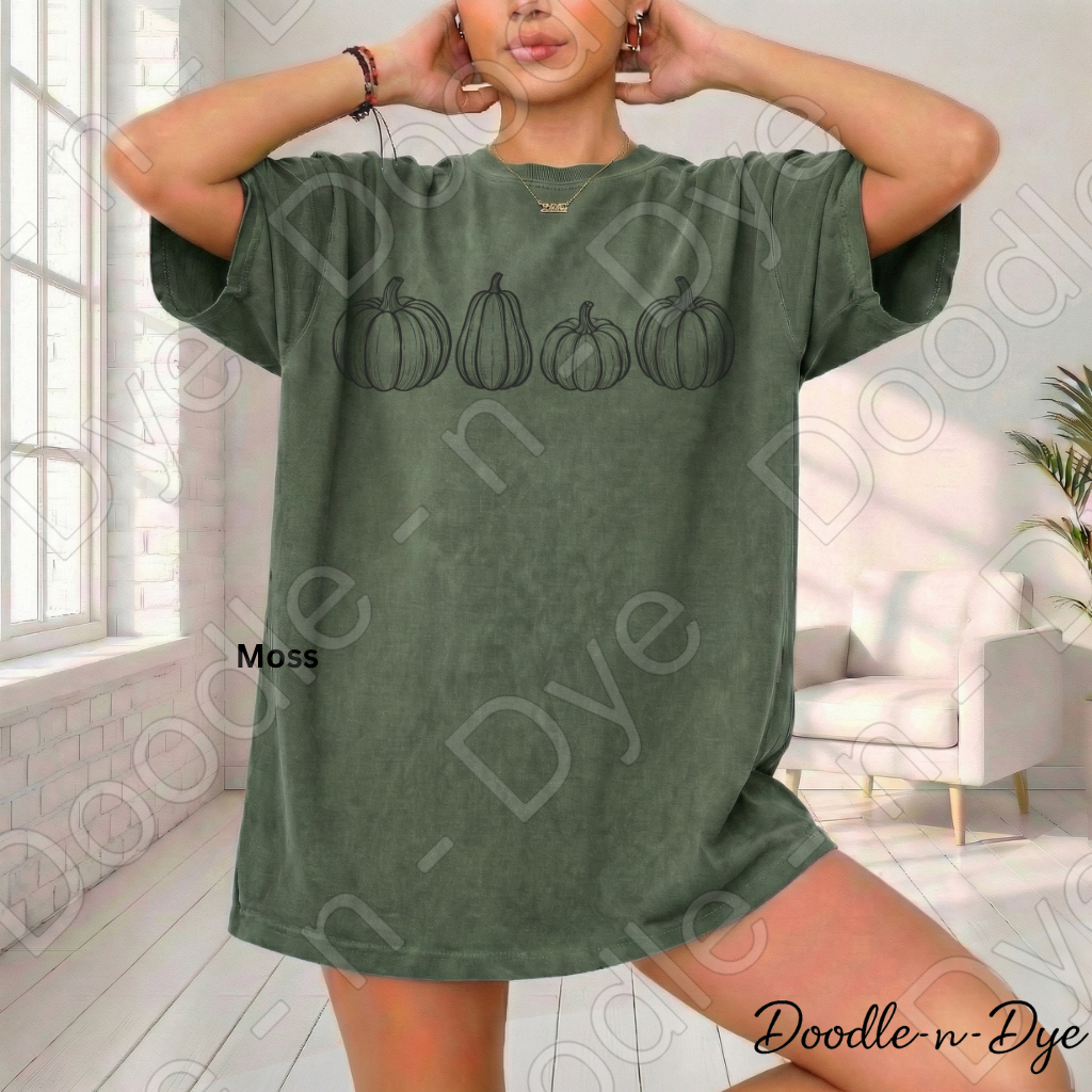 Minimalist Pumpkin Shirt | Original Pumpkin Sketch Tee | Comfort Colors 1717 | Farmhouse Fall Shirt | Simple Autumn Graphic Tee